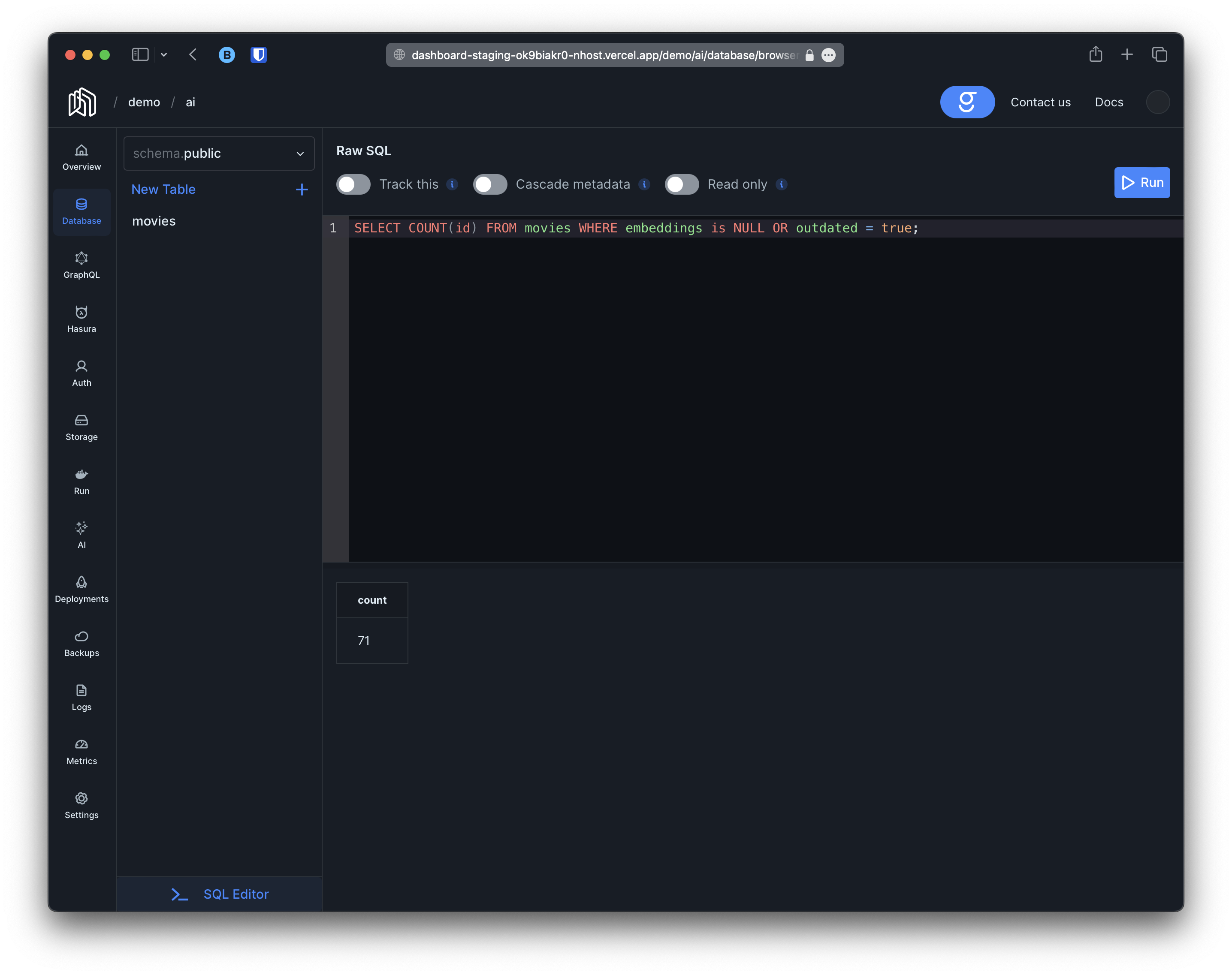 auto embeddings count non zero