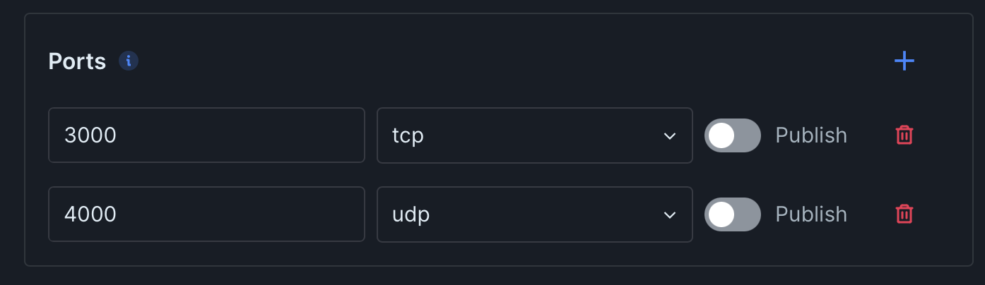 exposing multiple ports